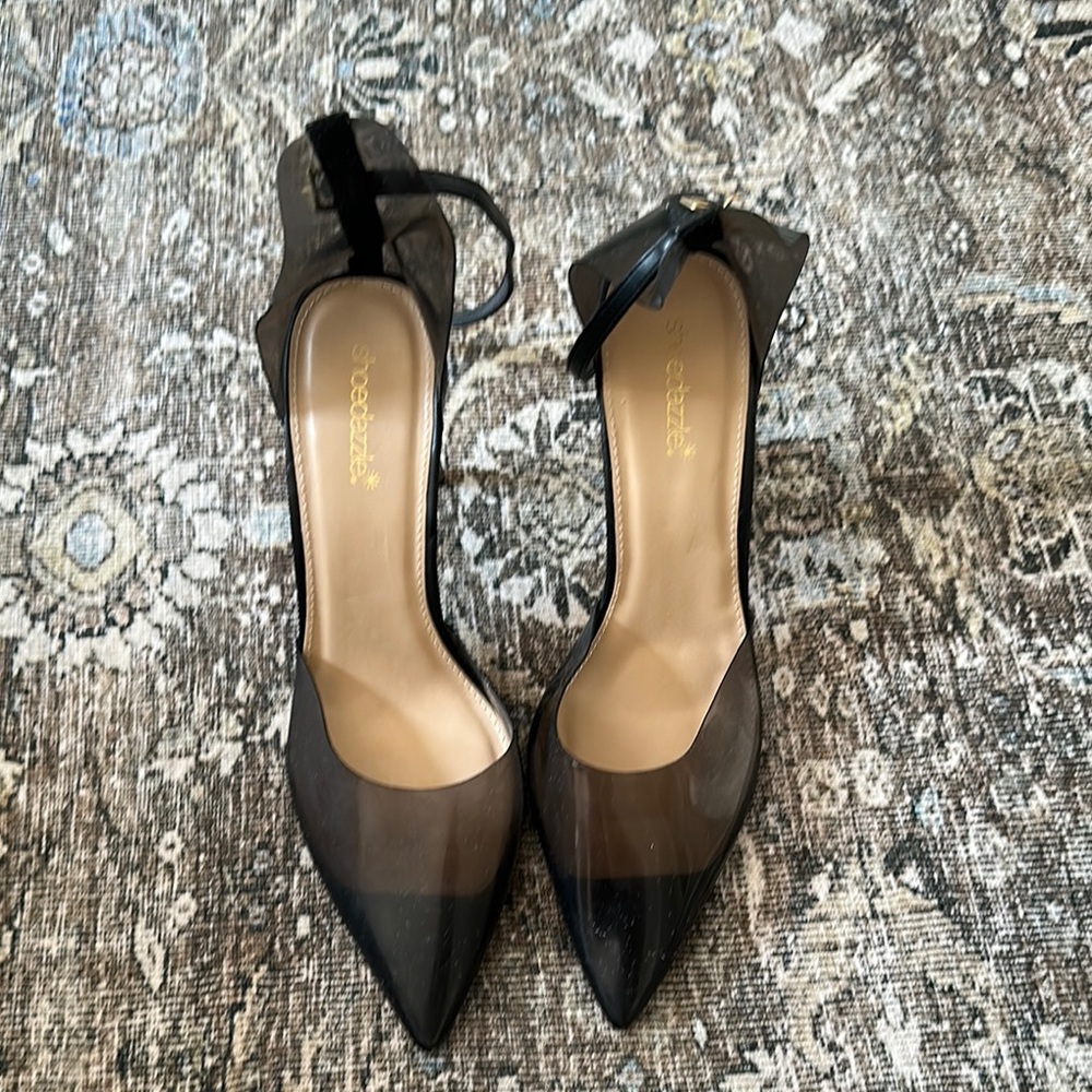 Shoe Dazzle Black Perspex Heels